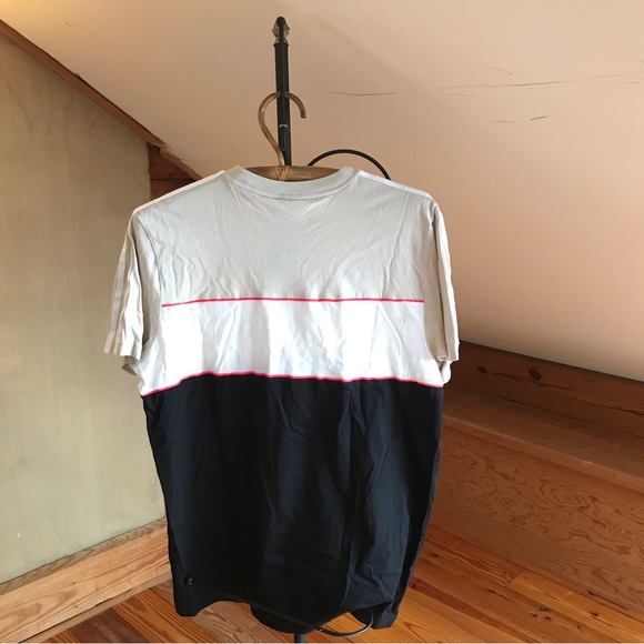 Adidas Cream White Red Black Graphic Tee Shirt, EUC, L - Picture 2 of 12